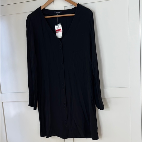 Madewell Black Button-Up Long Sleeve Dress small NWT - Picture 7 of 8